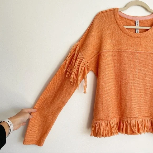 New Raquel Allegra women’s Fringe Western Sweater Knit Soft Designer Cowboy S